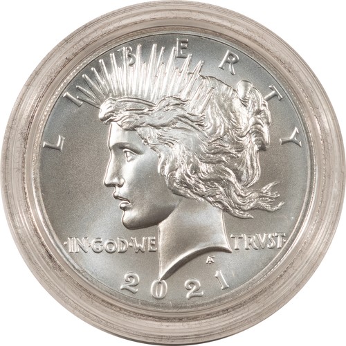 2021 PRIVY $1 PEACE DOLLAR SILVER 100TH ANNIVERSARY COMMEM - GEM UNC W/ OGP - Picture 2 of 4