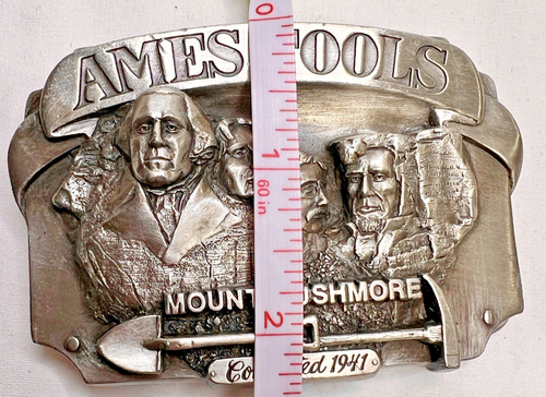 Fibbia per cintura vintage 1987 Siskiyou AMES TOOLS attacco Rushmore #445 Ltd Ed - Foto 13 di 14