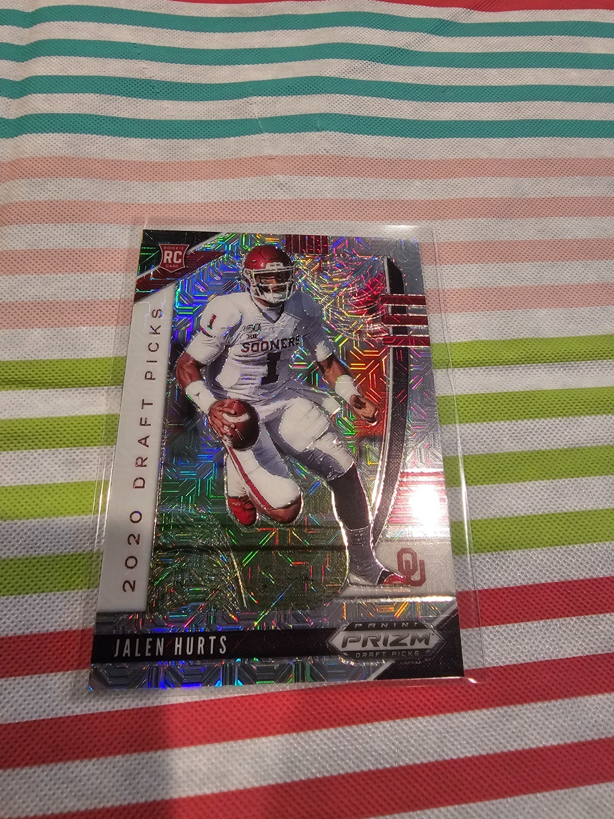 2020 Panini Prizm Draft Picks Mojo Prizm Rookie Jalen Hurts #129 Serial #39/49