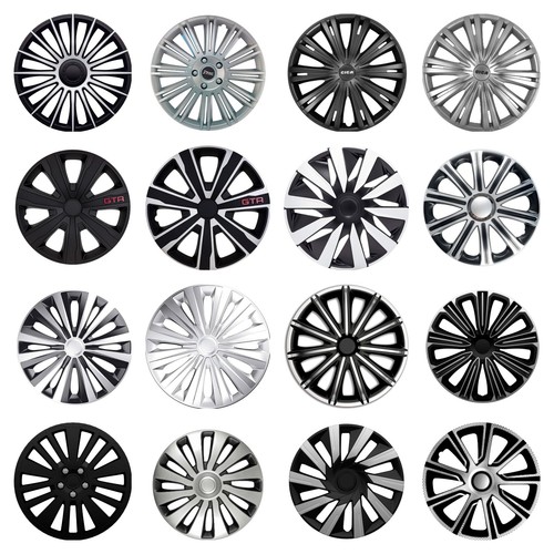 14" 15" 16" 17" 18" Wheel Trims Hub Cap Covers Alloy Look Black Silver Universal - Picture 1 of 44