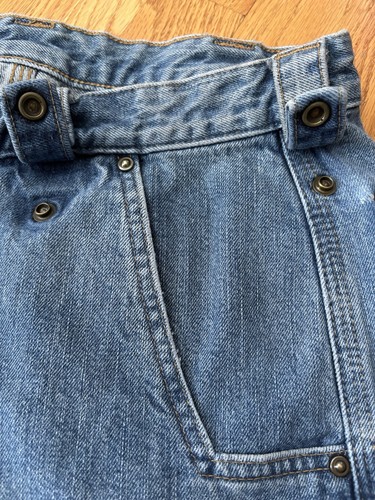 Y2K Rare Carhartt Denim Carpenter Shorts w/ Adjustable Snap-on Pocket Size 34 - Picture 3 of 14