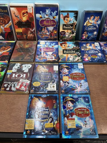 Disney PLATINUM Edition RARE Complete Set 13 DVD 8 VHS 2 Bluray Sealed 2001-2011 - Imagen 3 de 16
