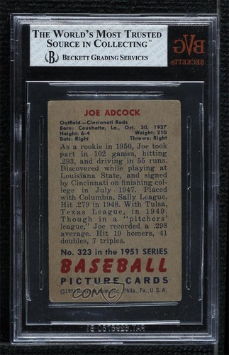 1951 Bowman Joe Adcock #323 BVG 3.5 Rookie RC - Picture 2 of 3