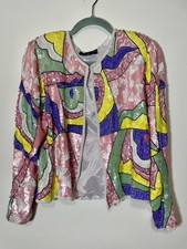 Sequin Cocktail Jacket Vintage Coats, Jackets & Vests for