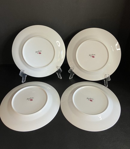 4 x Nocturne Yamaka 7.5” Luncheon Salad Plates Japan Grey Roses Platinum Trim - Picture 7 of 9