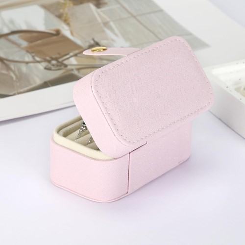 Small Travel Jewelry Box, Mini Jewelry Holder for Multiple Rings Necklace Ear... - Picture 5 of 8