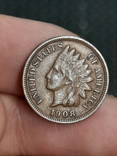 1908 Indian Head Cent Penny ss #2
