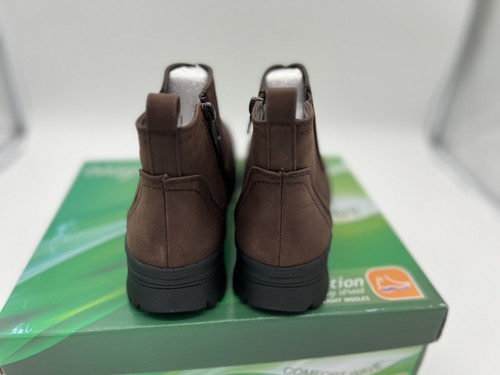 NEW Easy Street Women's Comfort Wave Blythe Zip Boots Brown 6 WW - Picture 4 of 7