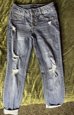 Youth Girls VanillaStar Girls Distressed Jeans Size 8 Kids jeans distressed