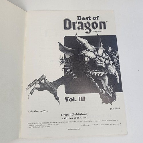 Revista Best Of Dragon Vol. III de julio de 1983 TSR Dungeons & Dragons coleccionable - Imagen 11 de 14