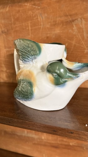 8. ANTIQUE PORCELAIN SHAVING MUGS LUSTER SHELL DESIGN BIRD SNAKE COLLECTION Of 8 - Picture 13 of 21
