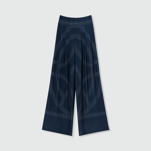 Pantalones informales ajustados cintura alta pierna ancha tela The Row para mujer - Imagen 6 de 28