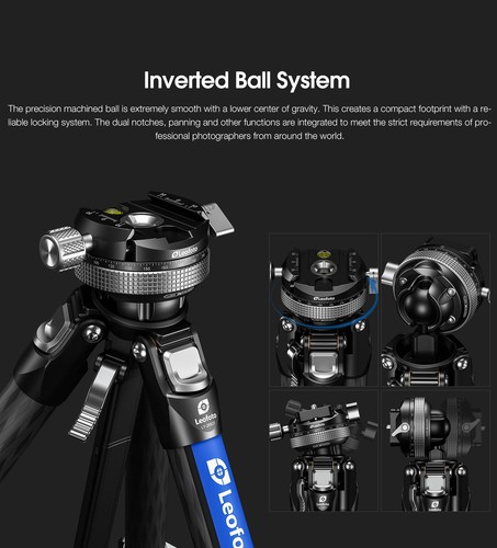Leofoto LY-265CF Y Shaped Center Column Carbon Fiber Tripod Kit-Black - Picture 13 of 18