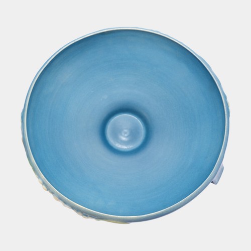 Roseville Snowberry Blue 1947 Mid Century Modern Art Pottery Fruit Bowl 1FB-10 - Picture 5 of 6