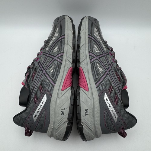 Asics Shoes Womens 8.5 Gel Venture 6 Running Sneakers Gray Pink Mesh Rubber - Picture 9 of 11