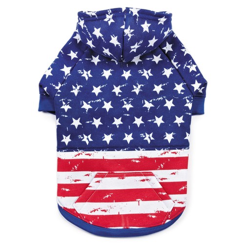 Distressed American Flag Hoodie for Dogs, Medium