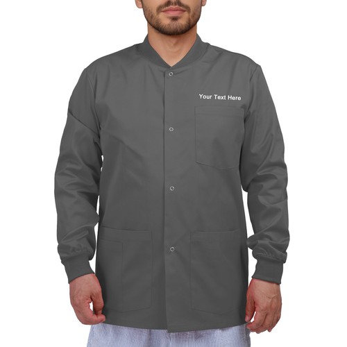 Personalized Customizable Embroidered Men’s Snap Front Scrub Jacket - Add Your E - Picture 50 of 52