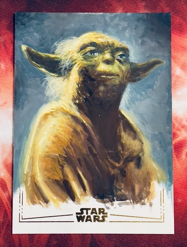 2025 Topps Chrome Star Wars 1/1 One Of One Gold Sketch Yoda Patricio Carrasco