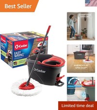 EasyWring Microfiber Spin Mop, Bucket Floor Cleaning System, Red, Gray, Standard