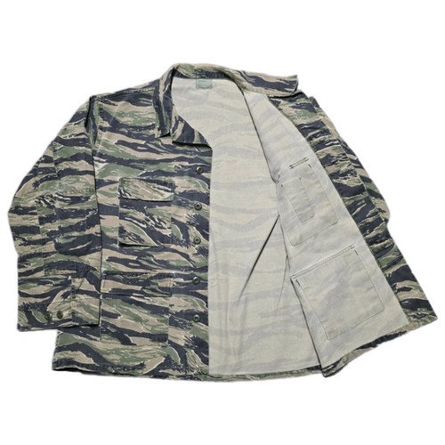 VTG 70s Vietnam Era Tiger Stripe Camo Military Field Jacket Mens XL Regular - Picture 11 of 12