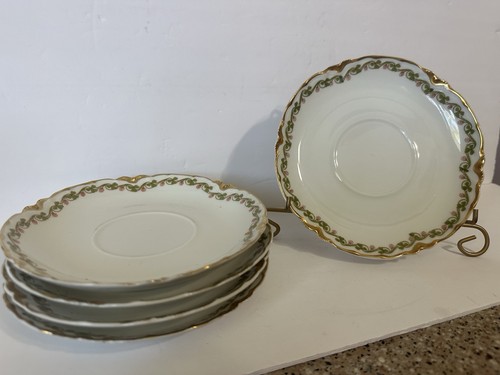 Haviland Limoges France CLOVER LEAF Schleiger 98 Pattern Saucer Set of 5 - Picture 2 of 7