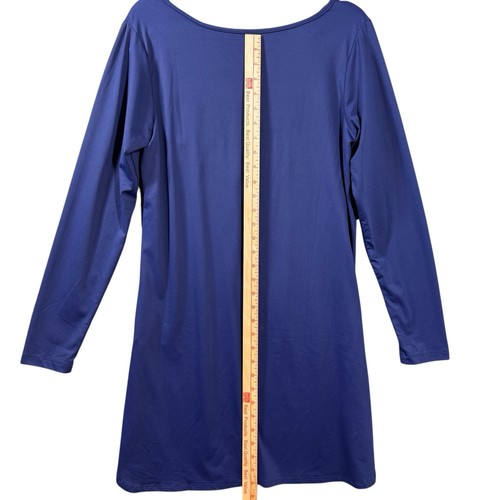 BANANA BOAT UPF 50+ Blue Dress Swim Cover Up Beach Size Large Zipper Top Side - Bild 17 von 18