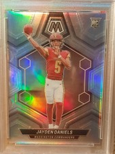 Jayden Daniels 2024 Panini Mosaic Silver Prizm RC #302 Washington Comm. PSA 9