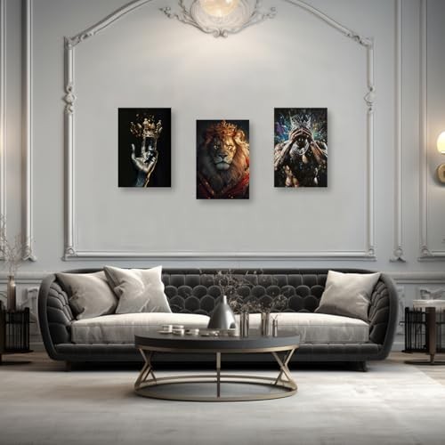 Afroamerikanisches Wandbild Schwarz König Leinwand 3 Stück 12x16 Zollx3 Stck. Braun - Bild 5 von 6