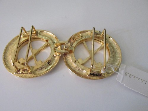 Fibbia cintura Connecticut Designer Dotty Smith 1976-2001 tono oro GOLF CLUBS - Foto 3 di 3