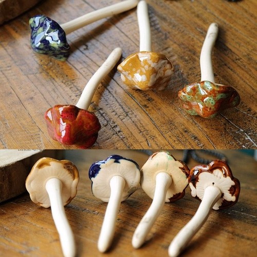 6 Piece Garden Mushrooms - Ceramic for Yard, Fairy Garden Stakes Lawn Ornamen... - Picture 6 of 7