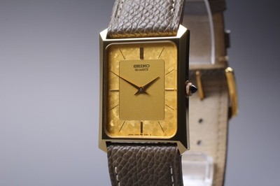 Vintage 1983 [N MINT] Seiko Dolce 7430-5230 25mm Gold Quartz Men's