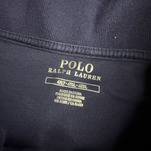 Polo Ralph Lauren Trainingsjacke mit durchgehendem Reißverschluss Herren 4XLT TALL marineblau weiß Baumwolle *DESC - Bild 3 von 9