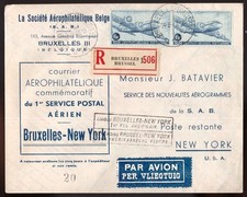 Belgium, 1946 ffc first flight cover postal service Bruxelles-New York   -HK18