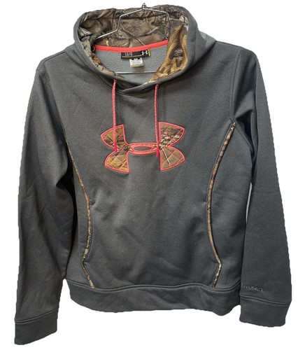 Sudadera con Capucha Under Armour Gris Camuflaje Logo Semi-Ajustada Para Mujer Tormenta Grande - Imagen 1 de 11