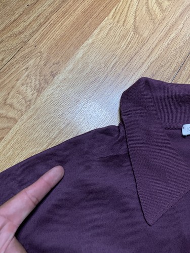 John Smedley Polo Shirt Mens Large Purple Sea Island Cotton England Short Sleeve - Picture 10 of 13