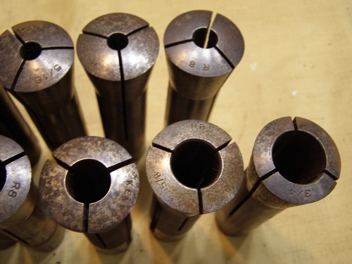 Large Lot of 19 Machinist Lathe Mill R8 Collets 1/8" to 3/4" - Picture 4 of 9