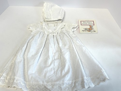American Girl Bitty Baby Christening Gown Bonnet & Book Special Occasion EUC - Picture 6 of 6