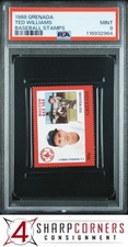 1988 GRENADA BASEBALL STAMPS TED WILLIAMS HOF POP 5 PSA 9