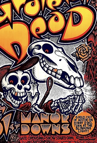 1982 - Grateful Dead Rare Micael Priest Austin Texas Manor Downs Concert Poster - Bild 3 von 8