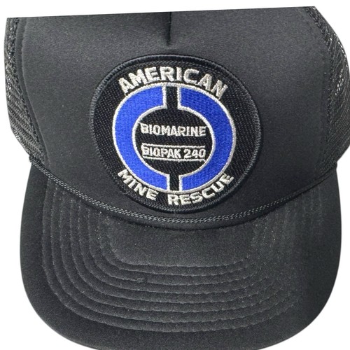Vintage American Mine Rescue Trucker Hat Biomarine Biopak 240 Adjustable Mesh - Picture 3 of 10