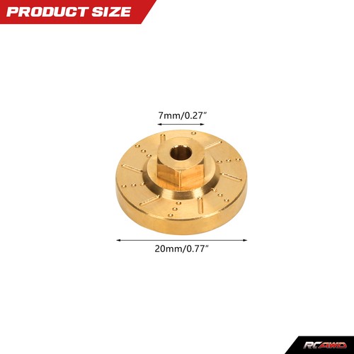 4x Full Brass Wheel Hex Hub Adaptors 28g for FMS EAZYRC Roc Hobby 1-18 Crawlers - Picture 2 of 7