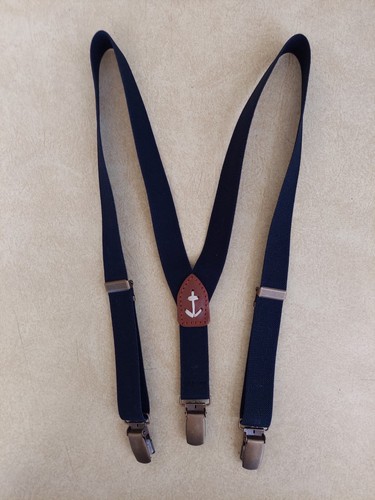 J. CREW CREWCUTS Boys Navy Anchor SUSPENDERS SIZE S-M - Picture 2 of 5
