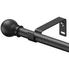 Curtain Rods for Windows 28-44 inch, 5/8 inch 28in-44in Black Curtain Rods