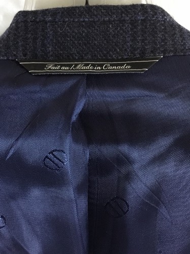 David Donahue Sport Coat Mens 50R Navy Plaid Wool Cashmere Connor Jacket - Picture 9 of 10