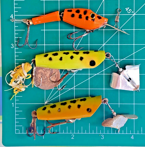 Vintage Lot 3 FRED ARBOGAST HULA PIKE JOINTED CRANKBAIT SPUTTER BUZZ TOPWATER KÖDER - Bild 5 von 8