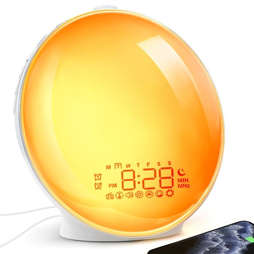 Wake up Light Sunrise Alarm Clock Sleep Sound Machine Night Light Smart Alarm - Picture 1 of 8