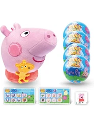 Miraball Peppa Pig Blind Box Toys - Metal Ball, Plush, Stickers. Pack Of 4