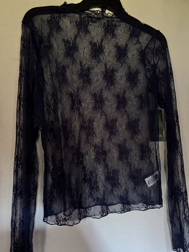 Wild Fable | Camisa de malla floral azul oscuro nueva con etiquetas talla XS S M L XL - Imagen 2 de 5
