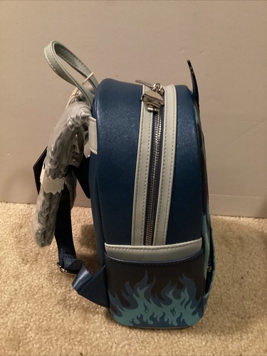LOUNGEFLY DISNEY HADES BLUE FLAME MINI BACKPACK ~ WITH TAGS~ BRAND NEW~ - Picture 3 of 7