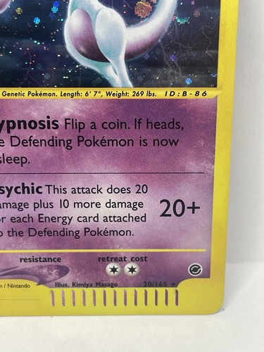 Mewtwo 020/165 Expedition Base Set Holo Pokemon TCG - Picture 4 of 9